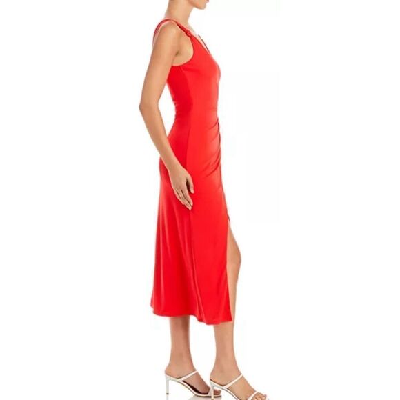 Cinq à Sept Delia Midi Dress in Red Chili Pepper NWT Size 2 - Picture 3 of 9